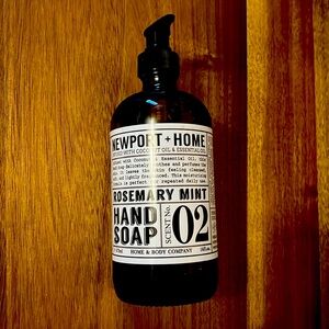 Premium Bottle of Liquid Hand Soap by Newport Home, Rosemary Mint